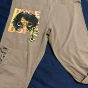 Old Navy Brown Leggings with Graphic Design